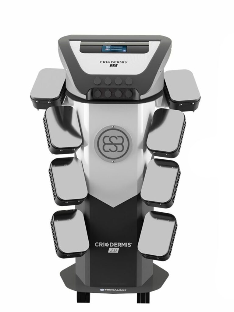 Máquina de criolipólise de placas da marca Criodermis, utilizada por especialistas em estética para reduzir e eliminar gorduras localizadas na barriga, Abdômen, Flancos, Costas, Braço, Coxas, Culotes, Glúteos, Papada, Peitoral e Região íntima. Clínica localizada no Cachambi, no Rio de Janeiro - RJ.