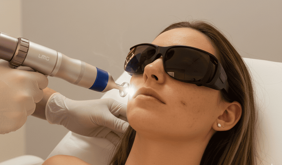 Tratamento para cicatriz de acne com laser de picossegundos: Tratamento com laser de picossegundos, Quadri Pico, para cicatriz de acne na Barra da Tijuca